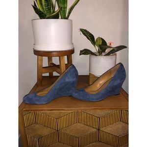 NWOT Grey/blue COACH WEDGES